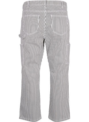 Gestreepte cargo jeans met rechte pasvorm, Black White Stripe, Packshot image number 1