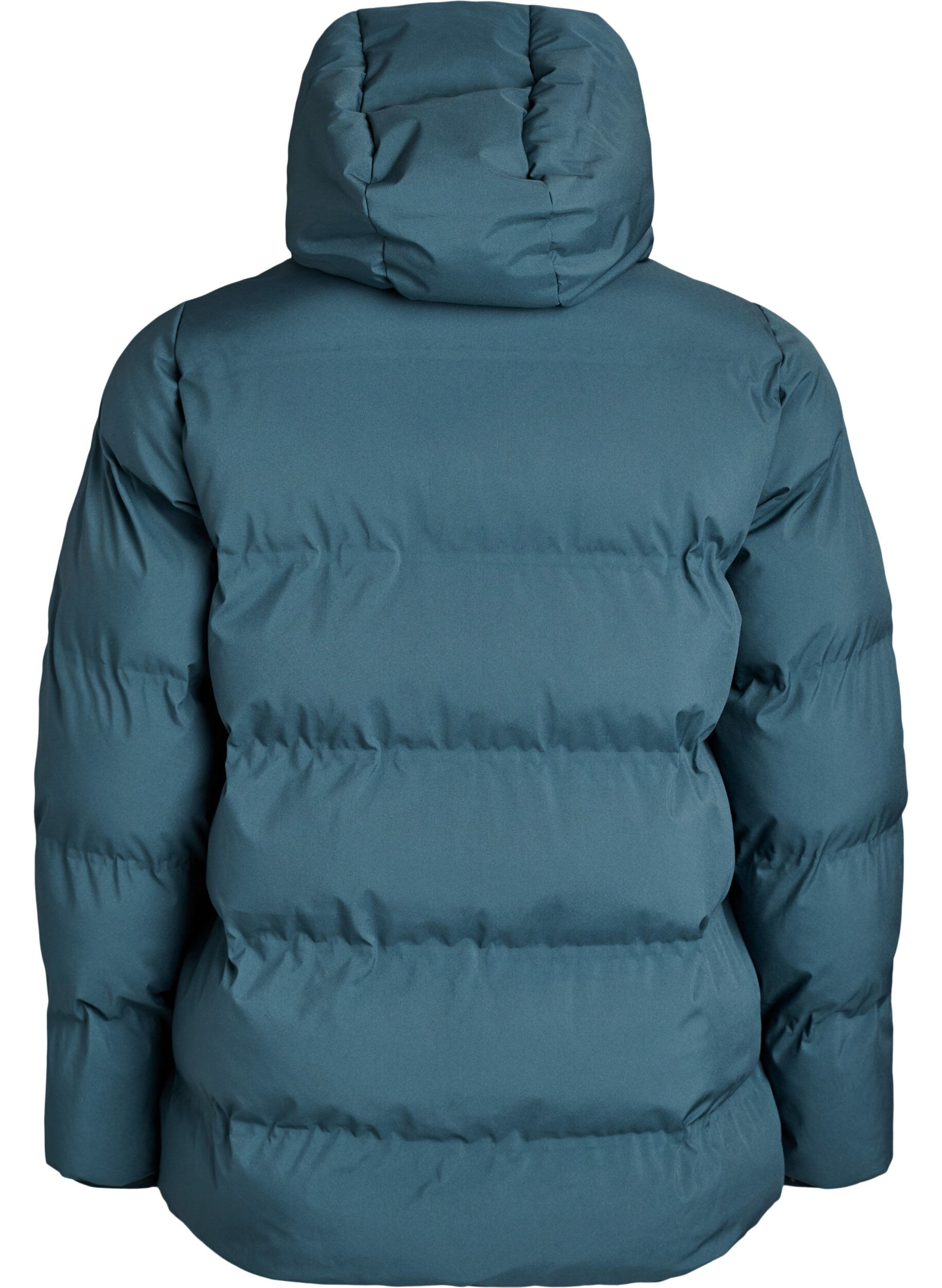 ZizziKorte gewatteerde jas met afneembare capuchon, Groen, Packshot image number 1