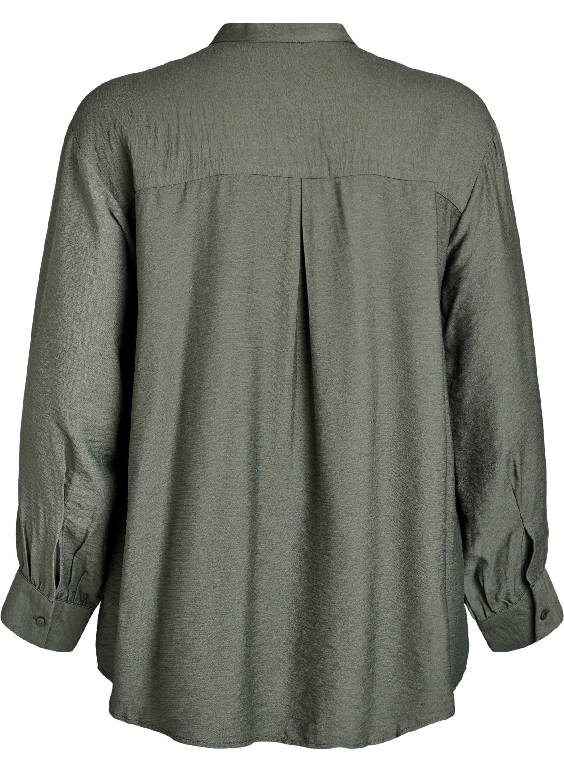 Zizzi Viscose shirt met A-lijn vorm, Groen, Packshot image number 1