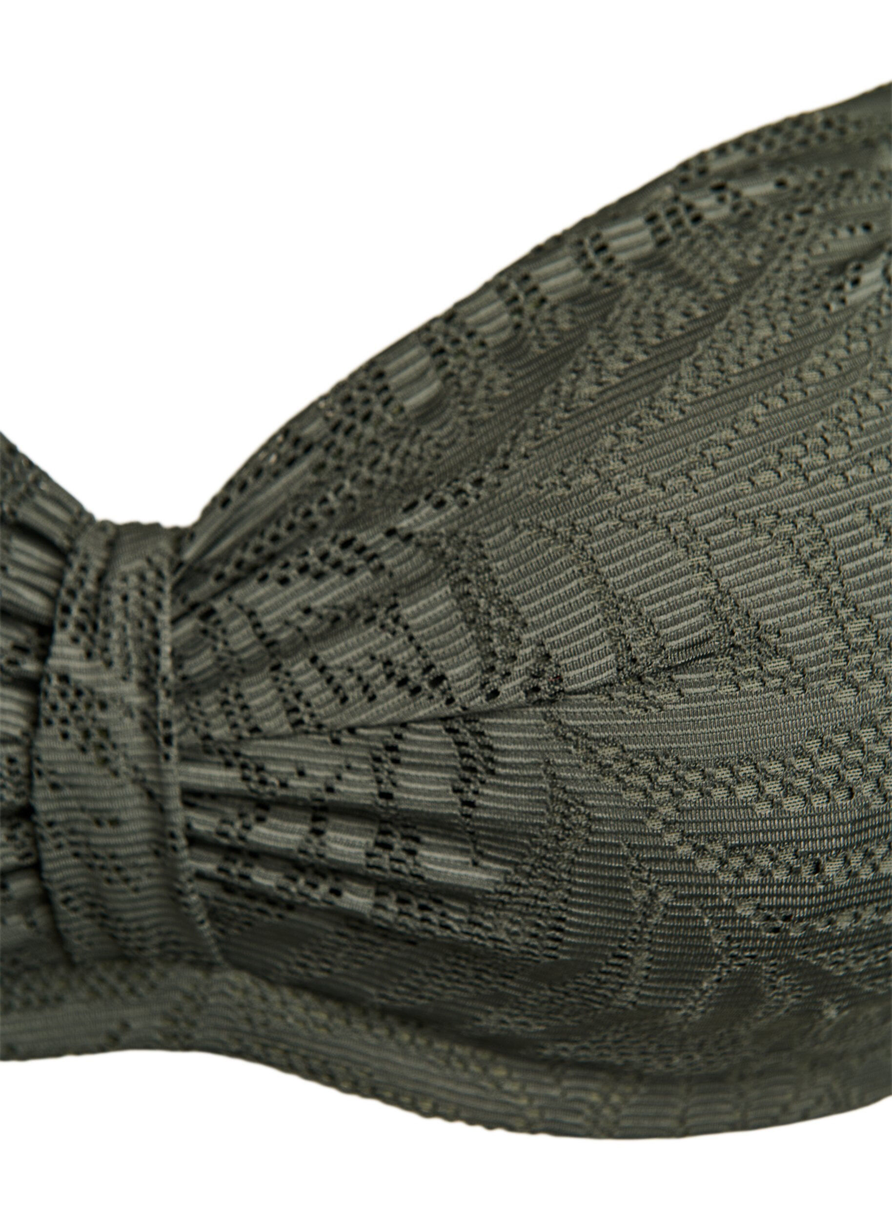 ZizziBikinitop met gestructureerd mesh en afneembare vulling, Groen, Packshot image number 2