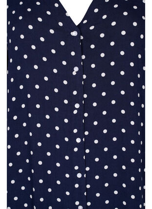 Tuniek met korte mouwen en polka dot in viscose, Night Sky Dot, Packshot image number 2