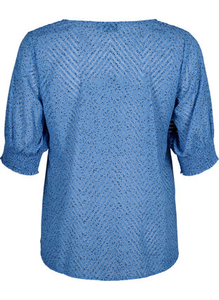 Gestippelde blouse met 1/2 mouwen, Riverside Dot, Packshot image number 1