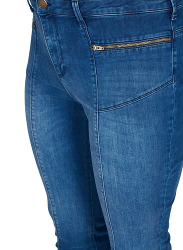 Dual core Amy jeans met hoge taille, Blue denim, Packshot image number 2