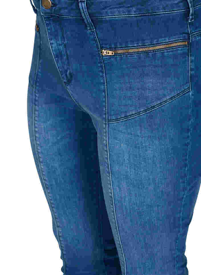 Dual core Amy jeans met hoge taille, Blue denim, Packshot image number 2