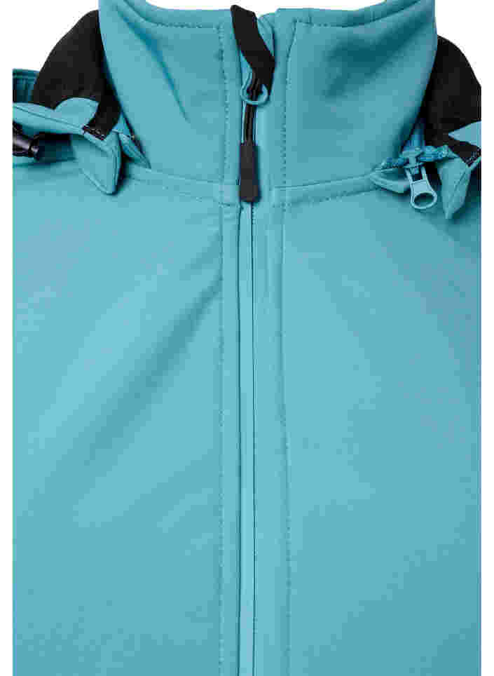 Softshell jas met afneembare capuchon, Brittany Blue, Packshot image number 2