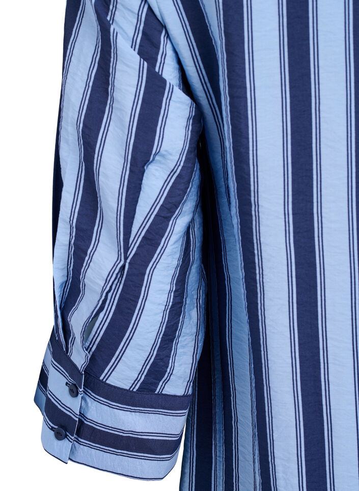 Korte jurk met kraag en borstzak, Blauw, Packshot image number 3