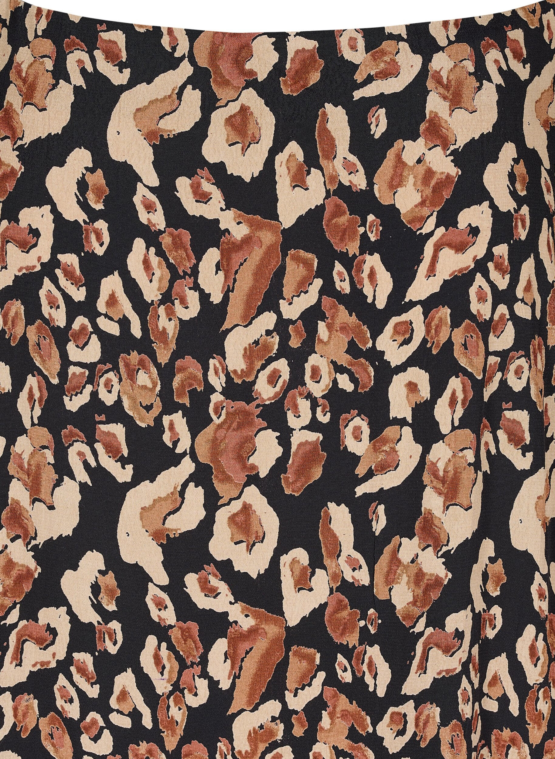 Zizzi Midi-jurk in viscose met dunne bandjes, Leo AOP, Packshot image number 2