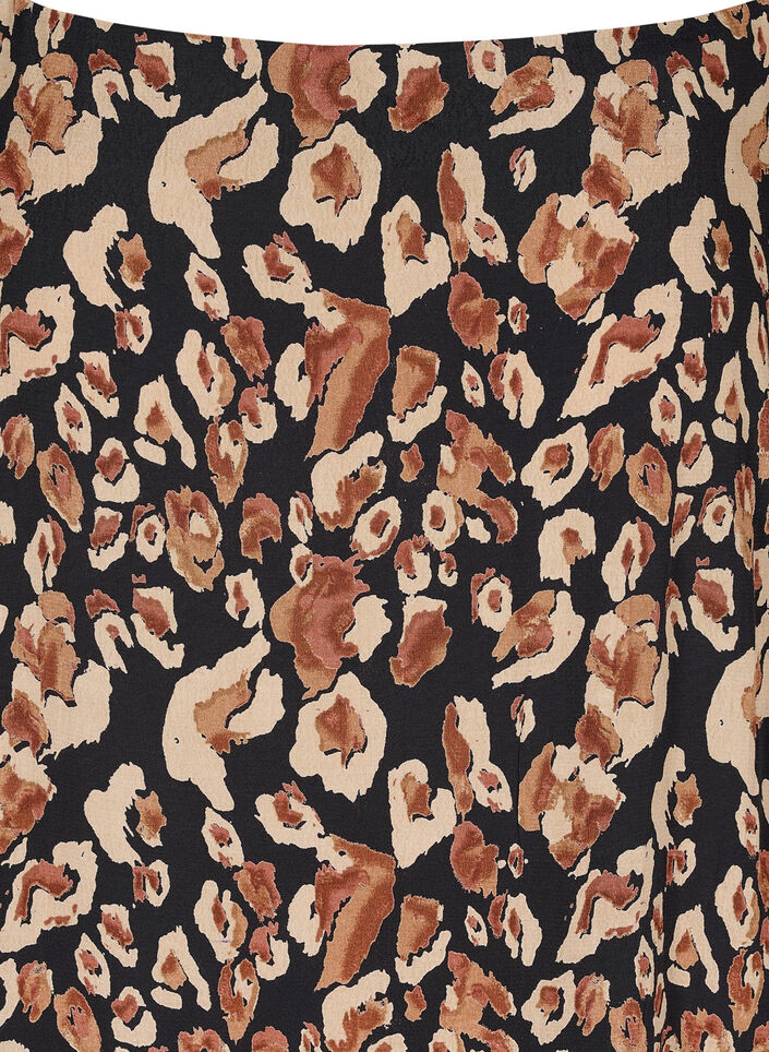 Midi-jurk in viscose met dunne bandjes, Leo AOP, Packshot image number 2