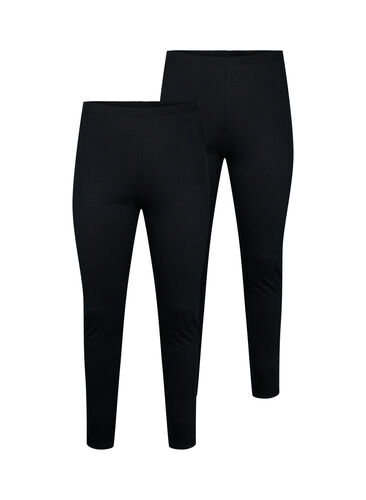 FLASH - 2-pack leggings, Black/Black, Packshot image number 0