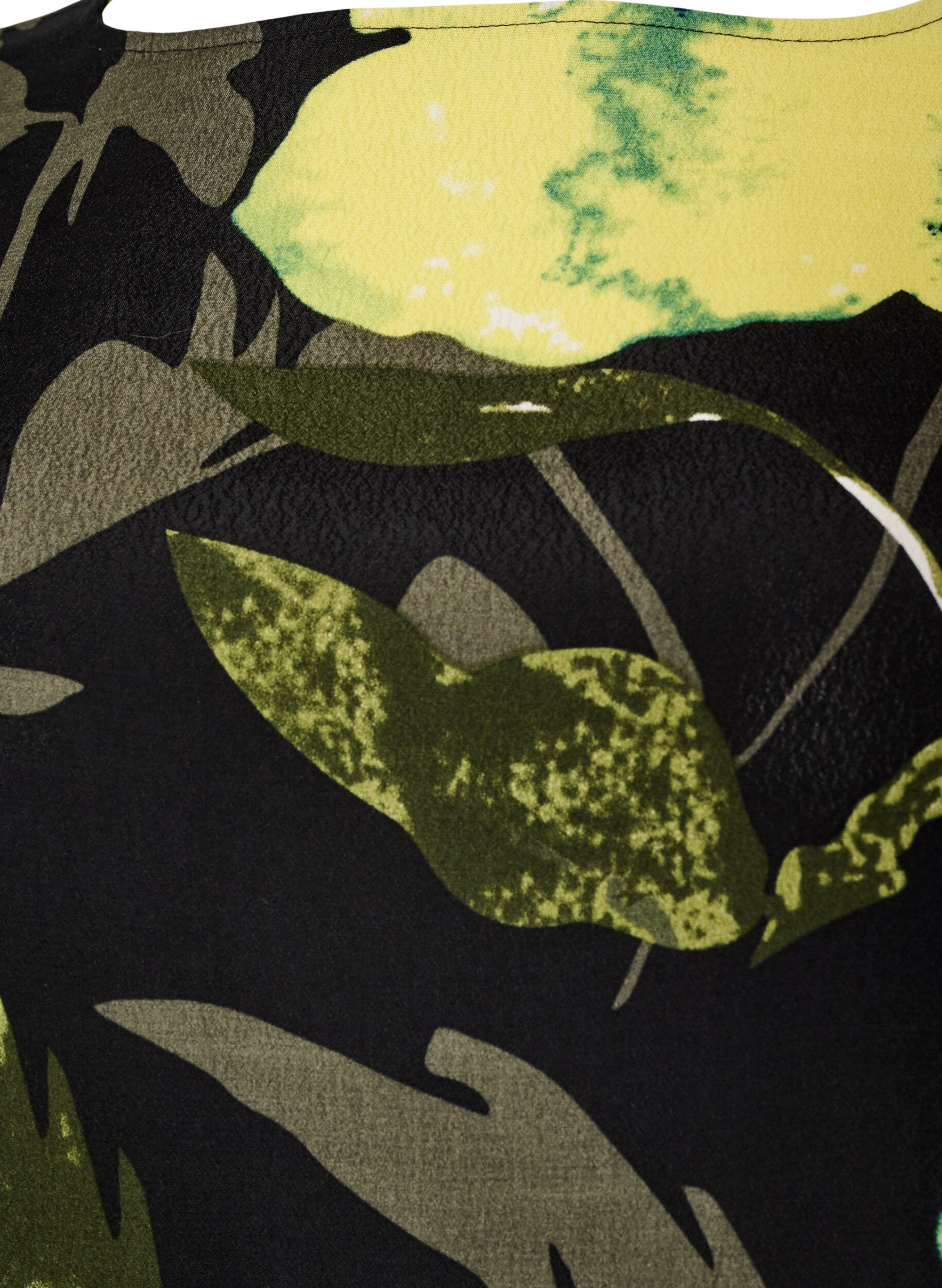 ZizziBlouse met bloemenprint, boothals en wijde mouwen, Zwart, Packshot image number 2