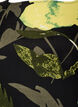 Blouse met bloemenprint, boothals en wijde mouwen, Zwart, Packshot image number 2