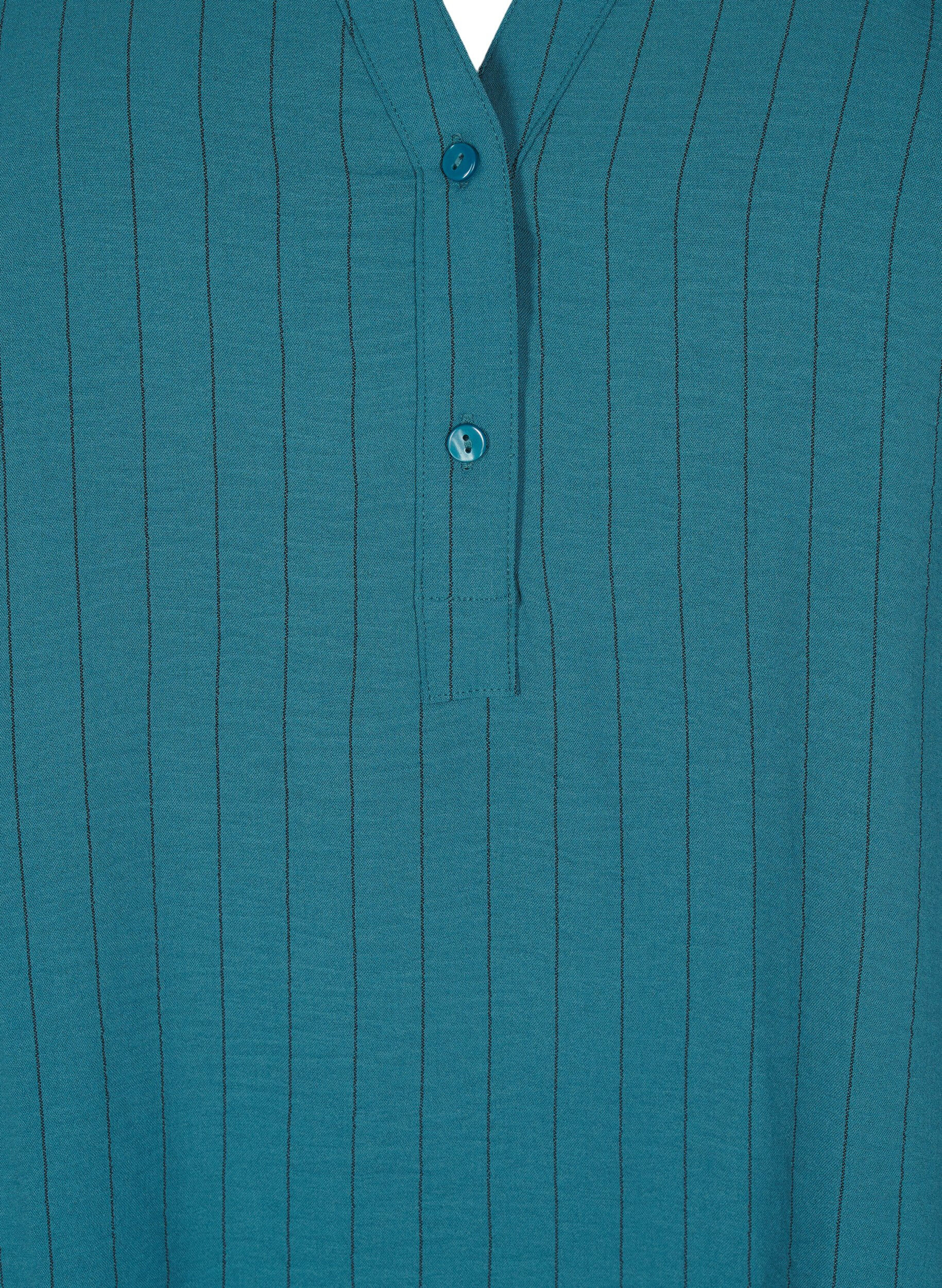 Zizzi FLASH - Streepjes overhemdblouse, Groen, Packshot image number 2