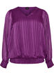 Gestreepte blouse met ballonvorm, Paars, Packshot image number 0