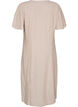 Midi jurk in linnen en viscose met ruchesmouwen, Beige, Packshot image number 1