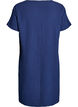 Korte jurk met een gekreukte textuur en korte mouwen, Blauw, Packshot image number 1