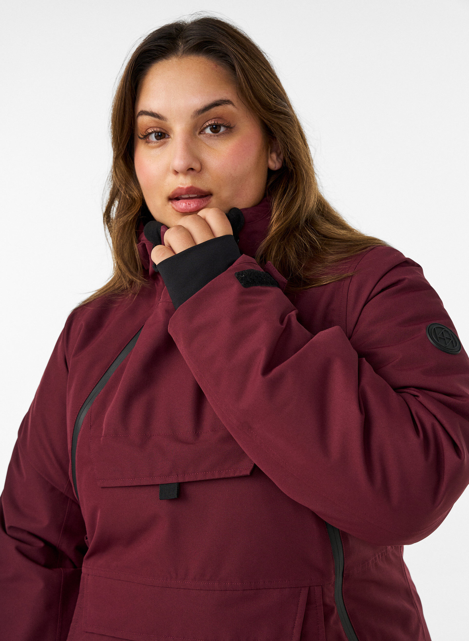ZizziFunctionele ski-anorak met capuchon, Rood, Model image number 3