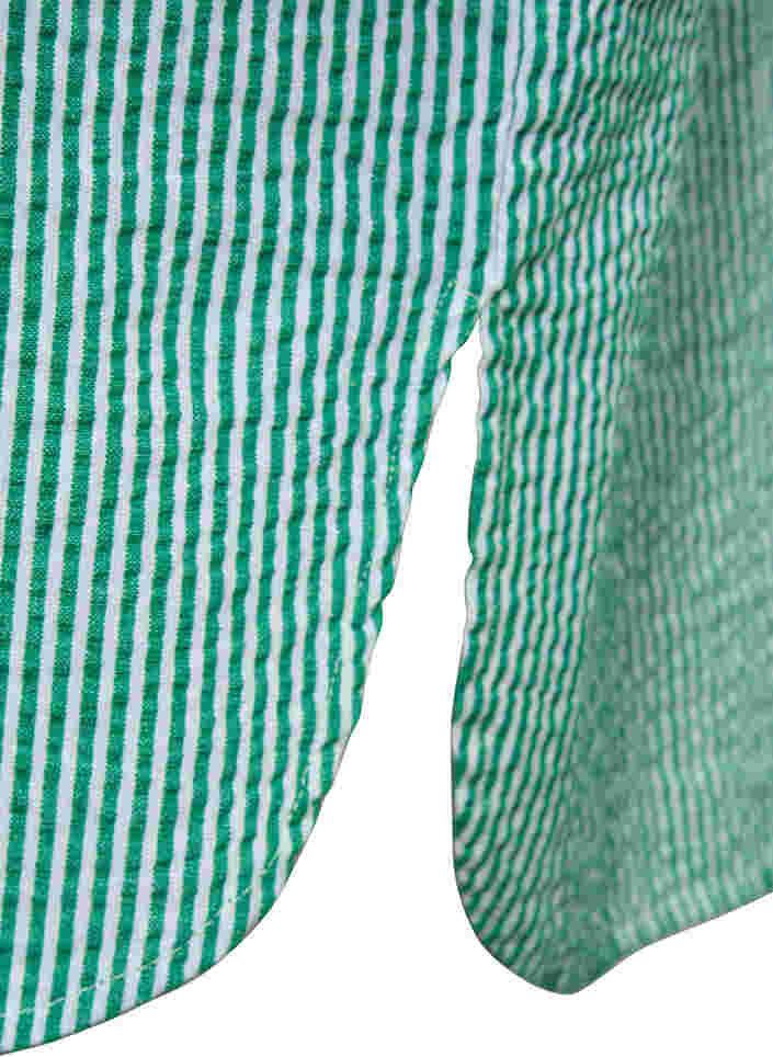 Gestreept katoenen overhemd met 3/4 mouwen, Jolly Green Stripe, Packshot image number 3