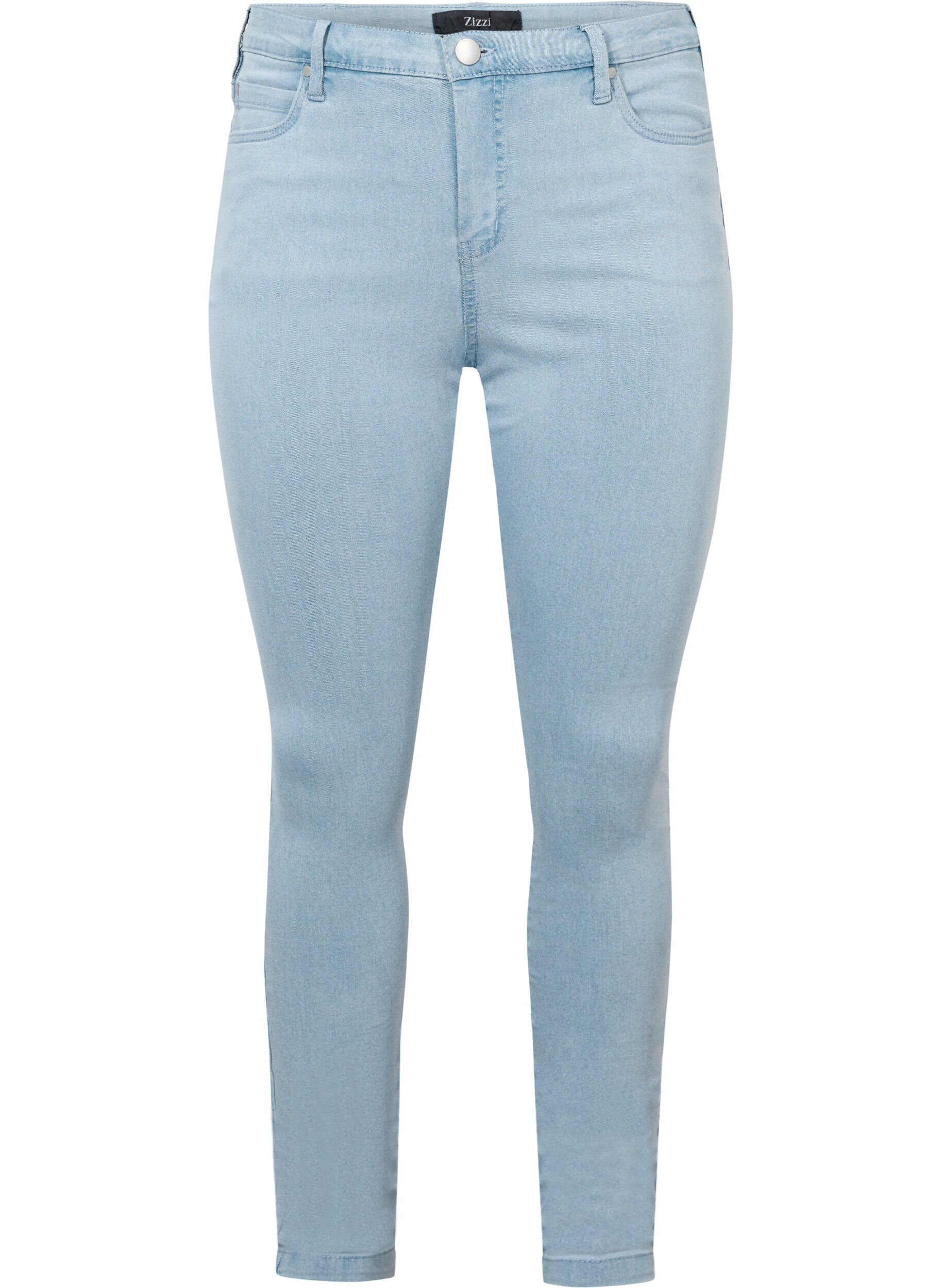Zizzi super slim fit Amy jeans met hoge taille, Blauw, Packshot image number 0