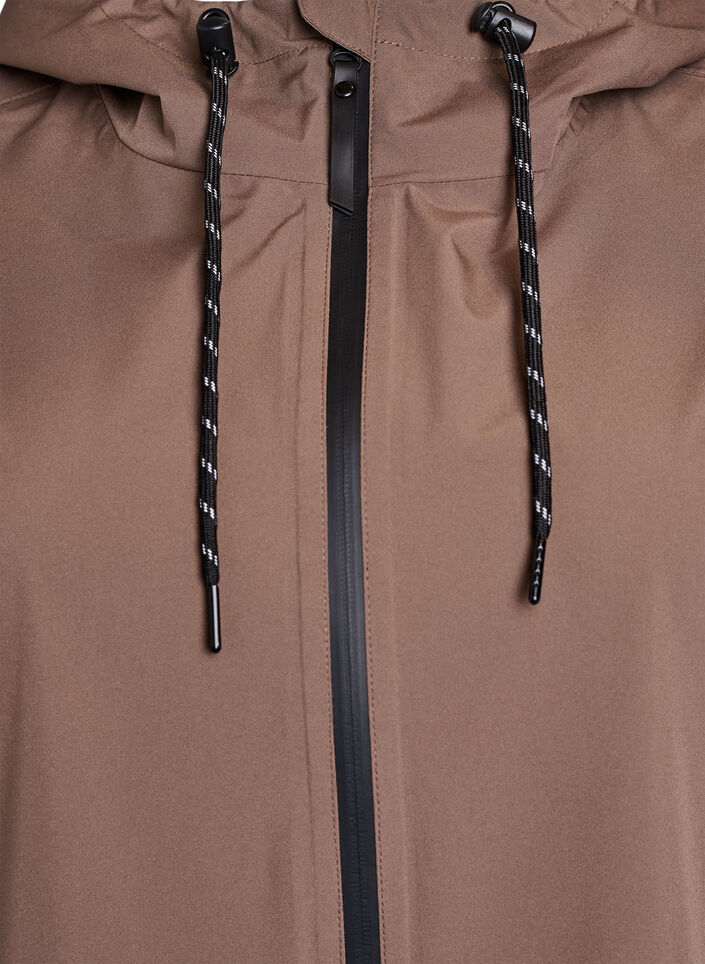 Regenjas met zakken en capuchon, Bruin, Packshot image number 2