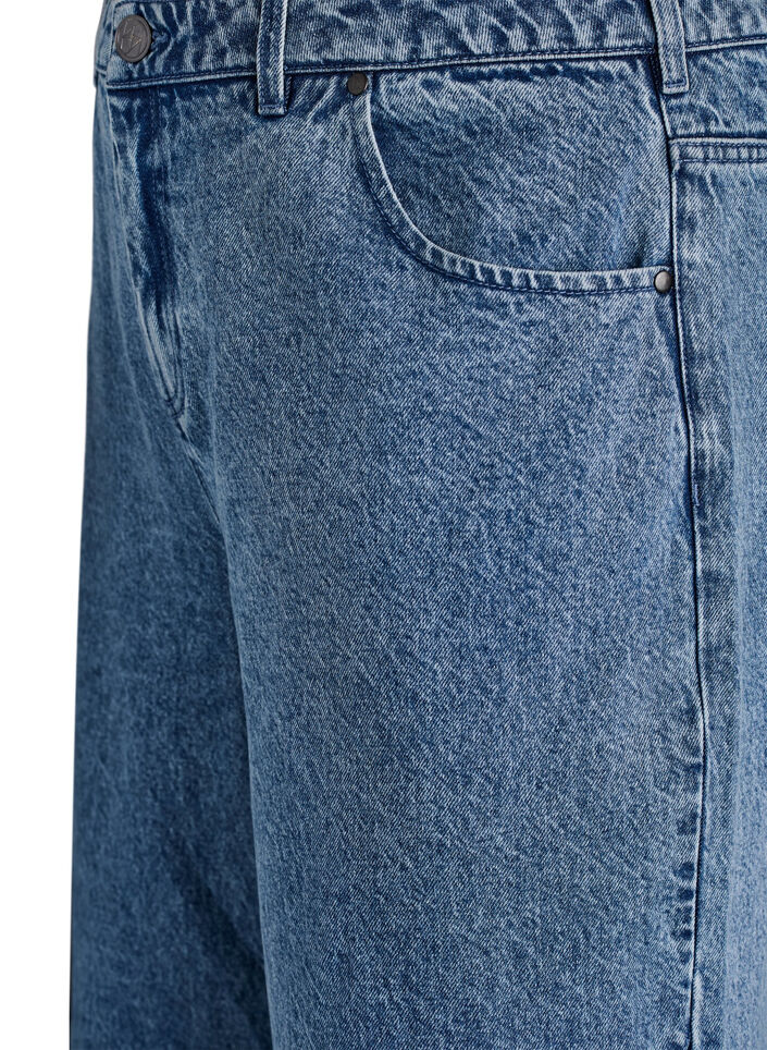Wide fit jeans met naaddetails, Blauw, Packshot image number 2