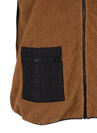 Vest in teddy en quilt, Camel, Packshot image number 3
