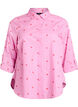 Shirt blouse met strepen en hartjes, Roze, Packshot image number 0