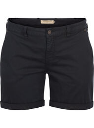 Regular shorts in katoen, Black