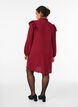 Kort jurkje met ruches en glitter, Donker Bordeaux, Model image number 2