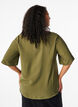 Blouse van viscose met v-hals en borduursel, Groen, Model image number 2