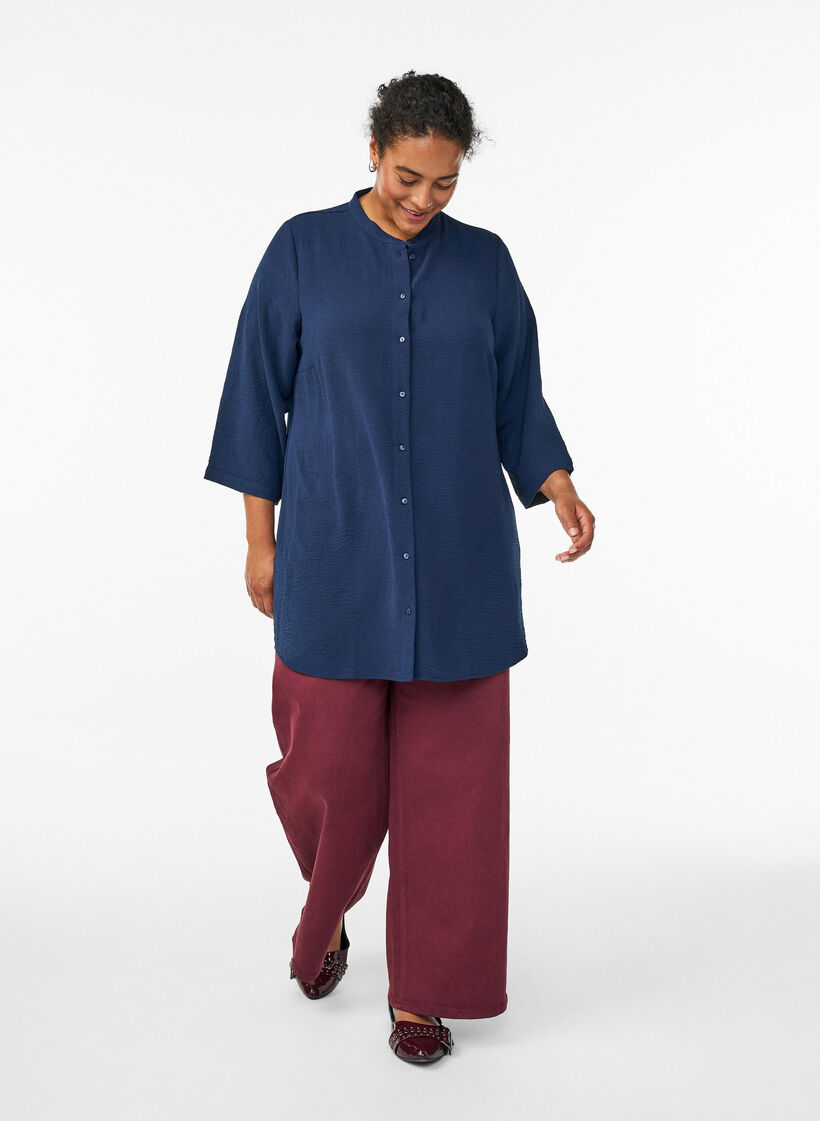 Tuniek met 3/4 mouwen, Blauw, Model image number 1
