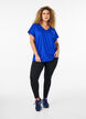 Losvallend sport T-shirt met V-hals, Blauw, Model image number 1