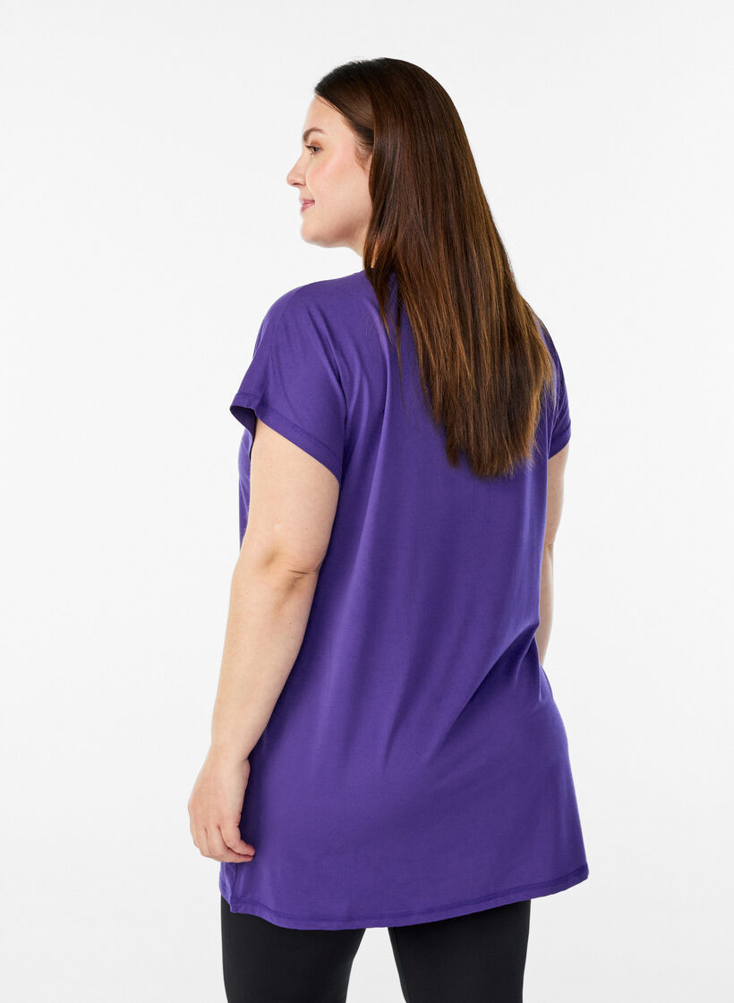 Lang trainings T-shirt, Paars, Model image number 2