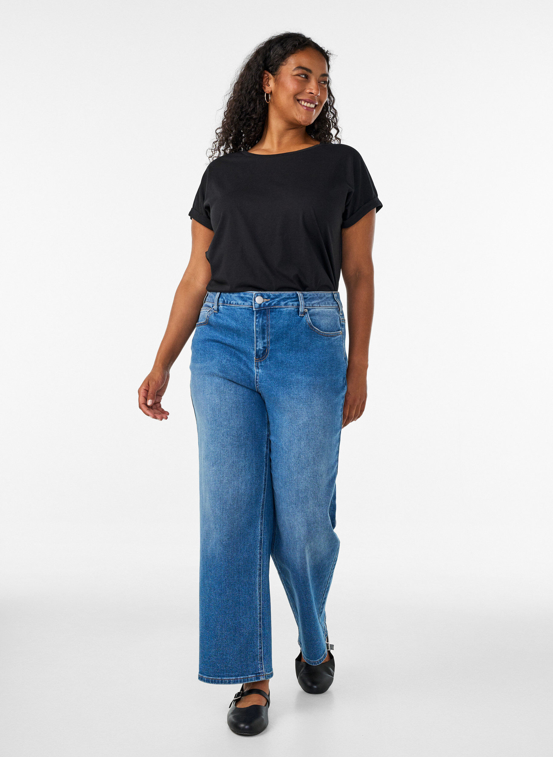 Zizzi2-pack T-shirts met korte mouwen, Zwart, Model image number 1