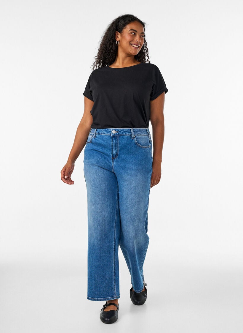 2-pack T-shirts met korte mouwen, Zwart, Model image number 1