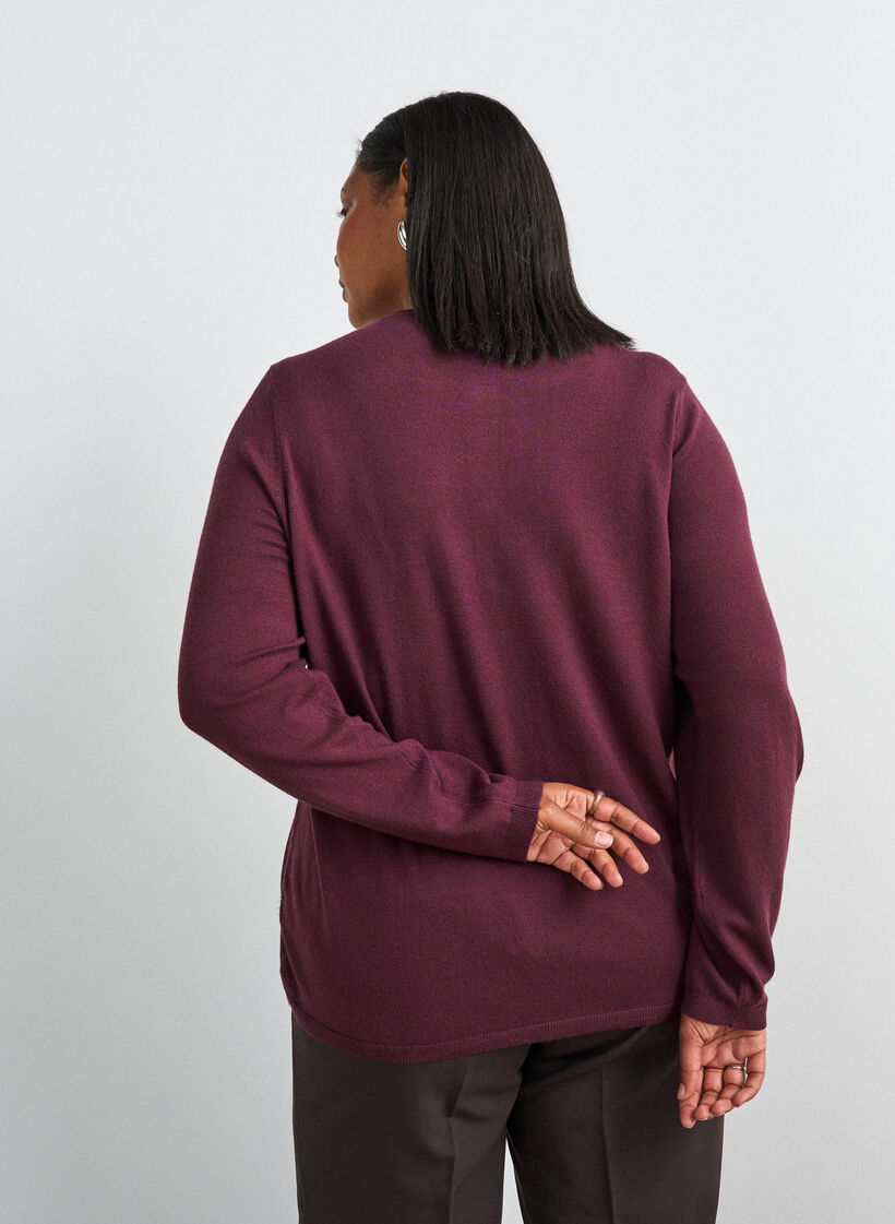 Cardigan met ronde knopen, Rood, Model image number 2