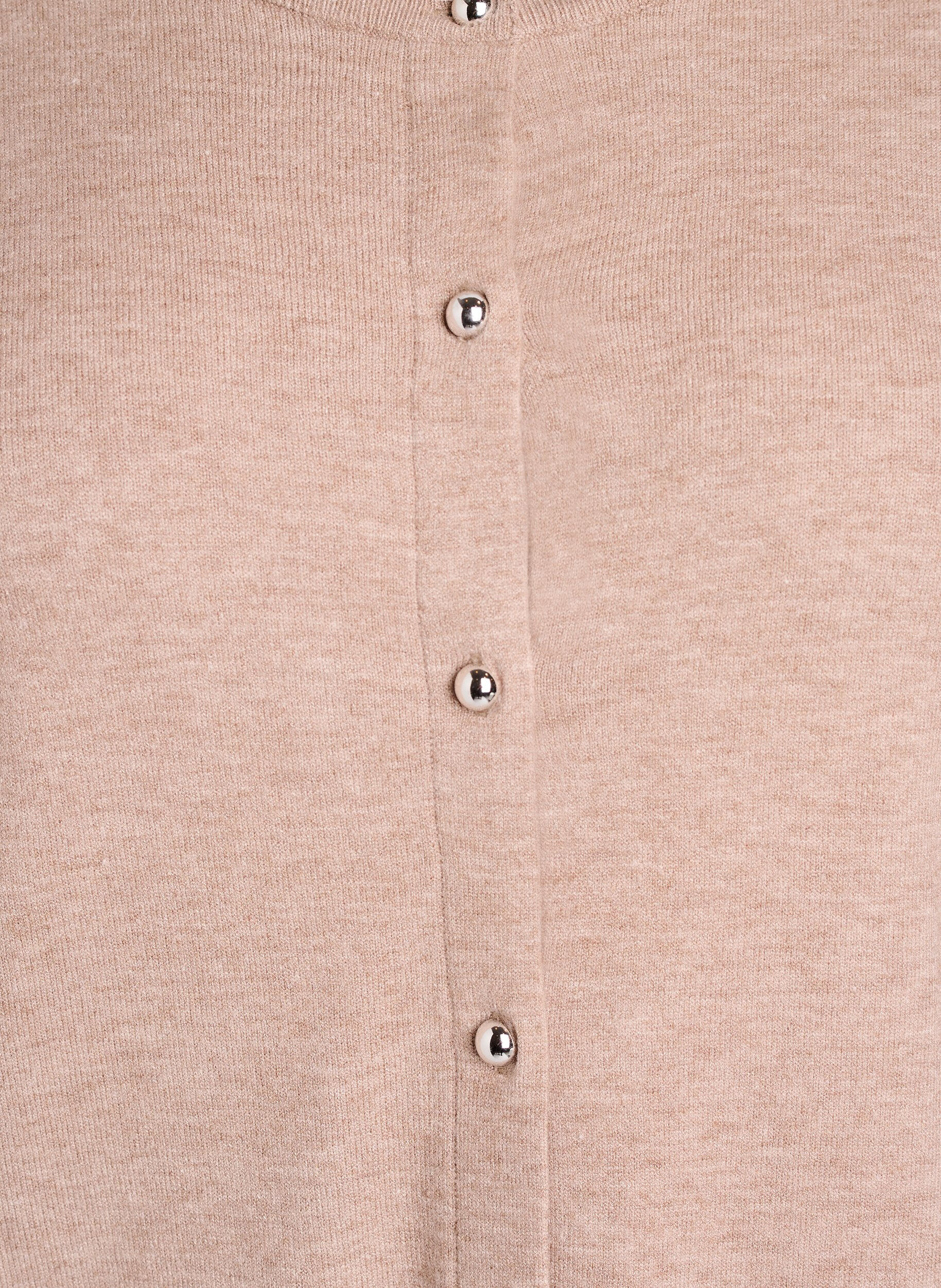 Zizzi Cardigan met ronde knopen, Beige, Packshot image number 2