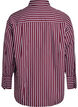 Losse shirt met strepen en een borstzakje, Donker Bordeaux, Packshot image number 1