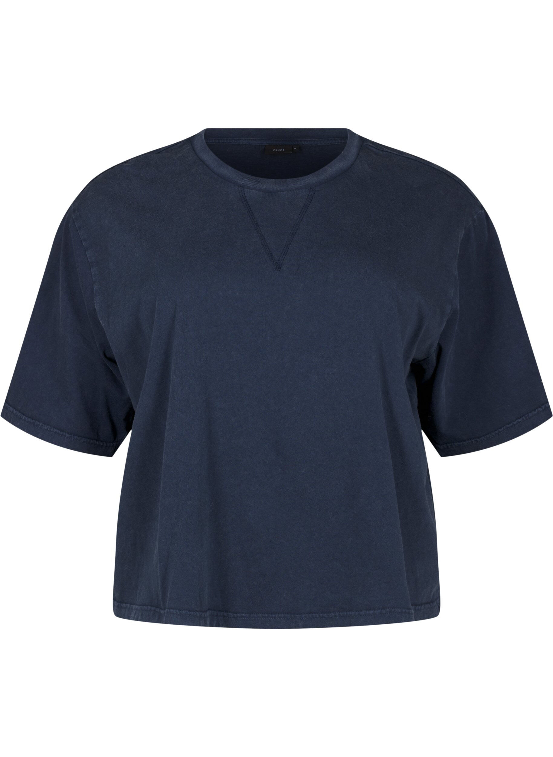 Zizzi Boxy T-shirt in biologisch katoen, Blauw, Packshot image number 0