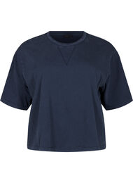 Boxy T-shirt in biologisch katoen, Blauw
