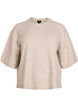 Los gebreide shirt met korte mouwen, Beige, Packshot image number 0