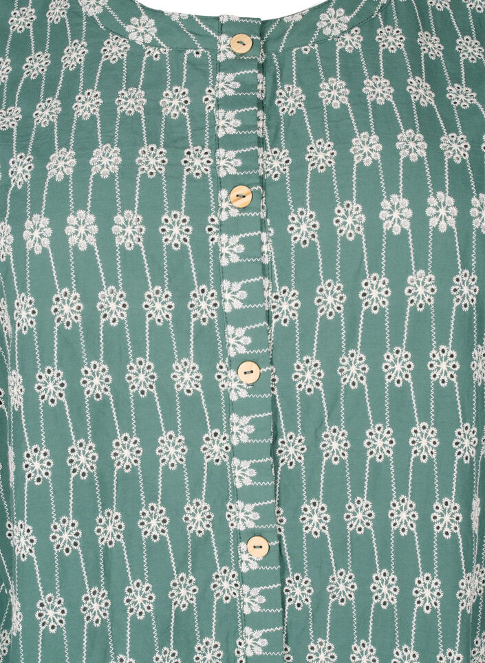 Katoenen overhemdblouse met bloemenpatroon, Dark Forest, Packshot image number 2