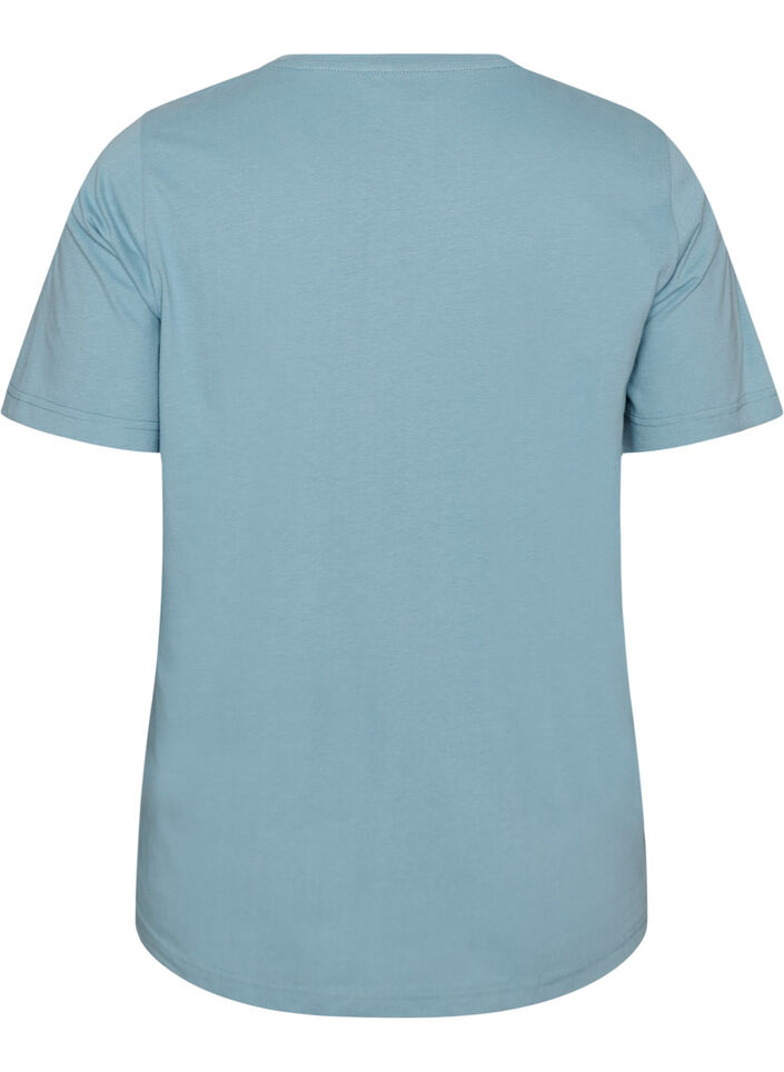 T-shirt met motief, Blauw, Packshot image number 1