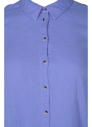 Lange katoenen blouse met een klassieke kraag, Ultramarine, Packshot image number 2