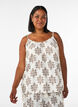 Top met patroon en strikbandjes, Vanille, Model image number 0