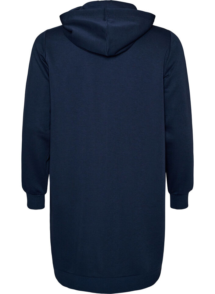 Lange hoodie met ritssluiting en zakken, Blauw, Packshot image number 1