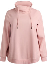 Sweatshirt met hoge kraag en zakken, Rood