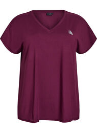 Losvallend sport T-shirt met V-hals, Rood