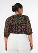 Blouse met bloemenprint en V-hals, Zwart, Model image number 2