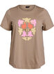 T-shirt met bloemenprint detail, Beige, Packshot image number 0
