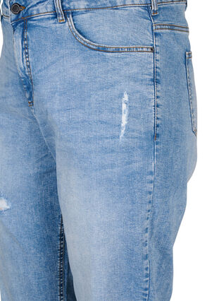 Cropped Vera jeans met destroy details	, Blue Denim, Packshot image number 2